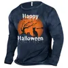 Magliette da uomo Camicie da notte per uomo Collezione Halloween Camicia a maniche lunghe stampata casual Top personalizzati alla moda Western Wear