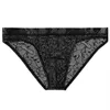 Underpants See Through Lace Brief Men Transparent Underwear Hollow Out Panties Male Breathable Underpant Gay Low Waist Sheer G-Str296K