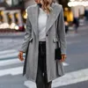 Kvinnorjackor Petite Womens Coat Long Jacket Winter Fashion Sleeve Lapel Casual Overcoat With Belt Cardigan Casacos