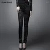 Pantalon Femme Punk Rave Gothique Serré Sexy Vintage Impression Florale Qualité Femmes Visual Kei Automne Hiver Pantalon Long Harajuku