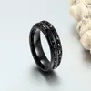 Cluster Ringe Modyle Hohe Qualität Männlich Punk Vintage Schwarz Edelstahl Schmuck Zwei Reihen CZ Stein Ehering Für Mann Frau2424