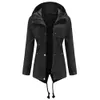 Women's Jacket's Jackets SpringAutumn 2023 Windbreaker Midlength Women Hooded Coat Waisttight Outdoor Raincoat Fashion Slim Jacket 231010