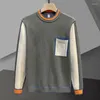 Maglioni da uomo 2023 Maglione Contrasto Geometria Stampa a righe Uomo lavorato a maglia Pull Homme O-Collo Pullover Colore Autunno Inverno Marca