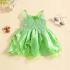 Vestidos de menina CitgeeSummer Crianças Criança Bebê Princesa Vestido Sem Mangas Traje de Festa Asas Roupas Verdes