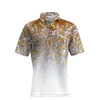 رجال المسارات الصيفية الصيفية الرقمية المطبوعة Snowflowser Series Youth Fashion Button Button Polo Shirt to Figur