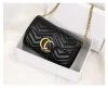 10A Designer New Style Marmont Sacs d'épaule femmes Femmes Gold Chain Cross Body Bod Pu En cuir Hands Purse Femme Messager Tote Sac Purse