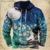 Dameshoodies Sweatshirts Herfst en winter Herensweater met capuchon Vintage Kerstmis Gedrukte hoodie Casual Vakantie Pullover Top Oversized streetwearL231011