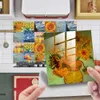 Wall Stickers 24pcs Flower Landscape Bright Film Tile Sticker 15x15cm Animal And Plant Wallpaper Splash Proof Home Hall Decor 231010