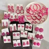 PINK High quality hot jewelry trendy wholesale pink color large small hoop earrings for women jewelry