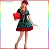 Thème Costume Cosplay Venez Noël Venez pour les femmes et les hommes Party Carnaval Robe Nouvel An Cosplay Green Elf Xmas Fantaisie Dress loversL231010