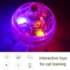 Cat Toys 3pcs Football Shape LED Flashing Ball Touch Motion Light Up Pet Toy Gift Play Battery Powered Indoor Outdoor Clear Plastic Fun 231011