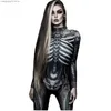 Temat kostium horror szkielet szkielet kombinezonu Halloween wchodzi szczupły humany ciało Kobiety Zentai czaszki duch ciasny garnitur karnawałowy impreza T231011