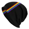 Berets Minimalne zwycięstwo dumy nad AIDS Stripe Bonnet Hats Gay LGBT Rainbow Lesbian Knitts Skullies Vailies Hat Hat Head Cap250n