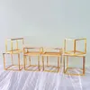 16PCS Shiny Gold Cake Stand With White Trays Buffet Plates Candy Decoration Holder Wedding Table Centerpieces Dessert Holder Pastry Cookie bread food Rack