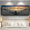 Paintings Natural Sunset Bridge Cuadros Landscape Wall Art Pictures Painting Wall Art for Living Room Home Decor No Frame 231010