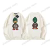 Xinxinbuy Mannen designer trui hoodie 23ss Eend jacquard letters print Borduren korte mouw katoen dames Abrikoos zwart XS-L319w