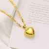 Glasur Herz-Anhänger italienische Figaro-Gliederkette Halskette Damen 18 Karat massives Gelbgold GF 600 3 mm246N