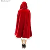 Temadräkt Carnival Party 60-150 cm Hooded Winter Christmas Cosplay kommer jultomten Claus Cloak Women Sexig jul capel231010