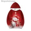 Dames Hoodies Sweatshirts Kinderen Jongens Lelijke Kerst Hoodie Pullover Dier Elanden Sneeuwpop Lange mouw Zak Kinderen Top Geschenken Hoodie Mode Able WinterL231011