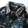 Giacche da uomo Patchwork Colore Azteco Retro Motivo geometrico Camicia da uomo Spessa Casual Baggy Grandi tasche Harajuku High Street Autunno Streetwear 231011