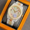 Diamond Watch 41 mm Automatyczne mechaniczne męskie zegarki Diamonds Diarne z kalendarzową zegarek dla mężczyzn Life Wodoodporne zegarek Montre de Luxe