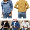 Women's Jackets Women's Denim Jackets Fashion Female Casual Long Sleeve Lapel Solid Button Down Chest Pocket Slim Jean Jacket Fall Winter Coat 231010