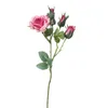 Fleurs décoratives Rose fleur artificielle 5 têtes Rose blanc pivoine soie mariage jardin décoration faux Bouquet multicolore