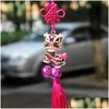 Kinesiska stilprodukter Kinesisk knut med Bell Lion Dance Hanging Car Accessorise Handgjorda Weaving Craft China Special Gift Creative Dhqjy