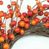 Dekorativa blommor Autumn Harvest Artificial Orange and Red Berry Twig Wreath - Olyst Pressed Party Decorations for Events Black Roses Blac