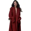 Womens Wool Blends Autumn Winter Coat for Women England Style Turn-Down Collar Woolen Jacket Justerbar midja Kvinnliga kläder Löst toppar 231010