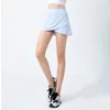 Kvinnors shorts yogasport kjol tennis mini byxor hög midja sidficka dubbel anti-exponering löpande golfdans fitness veckad