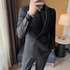 Men's Suits 2023 Double Breasted Formal Men Suit Jacket Custom Made Slim Fit Wedding Groom Wear Blazer Smoking Outwear Coat Traje Hombre