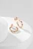 2023 Luxury quality charm small round shape drop earring with diamond in two colors plated have stamp sepcial design PS4616A