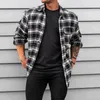 Men's Jackets Fall Mens Fashion Plaid Printed Shirt Long Sleeve Turndown Collar Buttoned Outerwear Men Casual Loose Coats Streetwear 231011