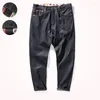 Jeans da uomo 2023 Autunno Colore primario Denim Bovino originale Trendy Retro Fit Altezza Peso Pantaloni dritti dei pesi massimi