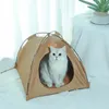 Cat Beds Furniture Cat Bed Cave For Indoor Cat Breathable Cat Tent Bed Detachable Pet Tent House Folding Small Dog Cage Kitten Bed With Cushion Mat 231011