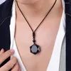 Collares colgantes Reiki Curación Cristal natural Cuarzo Obsidiana Hexagrama Péndulo Piedras de poder Collar de encanto para mujeres Hombre Joyería