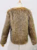 Pelliccia sintetica da donna WJFZQM Cappotto alla moda in pelliccia sintetica pavone Giacca moda Cappotto femminile Manica lunga O Collo Cappotto corto invernale in pelliccia sintetica calda 231010