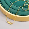 Pendant Necklaces Barrels Necklace For Women Girls Cylinder Gold Color Titanium Steel Charm Clavicle Jewelry Gift Wholesale(GN863)