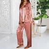 Accueil Vêtements Femmes Vêtements De Nuit Sexy Mode Pyjama Impression Ensembles À Manches Longues Boutonné Vêtements De Nuit Doux Pjs Court