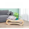 Cat Furniture Scratchers Wooden Cat Scratching Board Corrugated Paper Cat Litter Cat Climbing Cat Toy Grinding Claw Rest Play Cat Furniture 43x21x13cm 231011