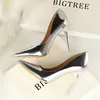 Kleid Schuhe Mode Frauen Patent Leder High Heels Dame Pointe Toe Gold Silber Pumps Weibliche Hochzeit Braut Plus Größe 3443 231010