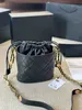 2023 Nieuwe Emmer Tas Portemonnee Koeienhuid Designer Tas Schoudertassen Luxe Gouden Muntketting Crossbody Tassen Dames Schouder Handtas Trekkoord Sluiting