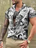 Men's Polos Shirt Summer Graffiti Painting Series 3d Digital Printing Hawaiian