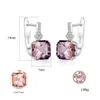 Designer Square Morganite Jewelry Stud Charming Shining Gem Earrings for Women Wedding Party Valentine's Day Souvenir Jewelry Gifts SPC