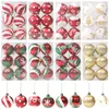 Décorations de Noël Électrolytique Rouge Candy Lollipop Boule de Noël Ornements 6pcs / lot Pendentif Arbre Année 2024 Décor à la maison Navidad 231011