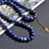 Chokers 6mm Doğal Lapis Lazuli Boncuklu Strand Ciski Kolye Kadın Mücevherleri Paslanmaz ıstakoz toka Doğum Günü Hediyeleri 16 "231010