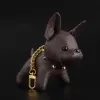 Designer dos desenhos animados animal pequeno cão criativo chaveiro acessórios chaveiro couro do plutônio carta padrão carro chaveiro jóias presentes acessórios mf