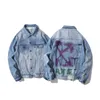 Men's offs Jackets white Ss Spring and Autumn Off White Ow Handdrawn Graffiti Rendered Arrows Made Old offsJacket Coat offs Denim clothing 1 Q23O