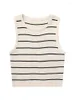 Women's Tanks PUWD Women Fashion Soft Striped Knit Slim Camisoles 2023 Summer Vintage O Neck Sleeveless Female Loose Tops Mujer